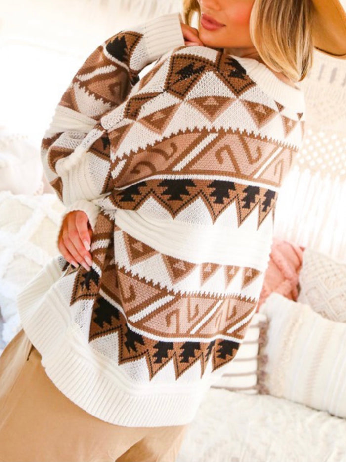 Mocha Combo Aztec Sweater