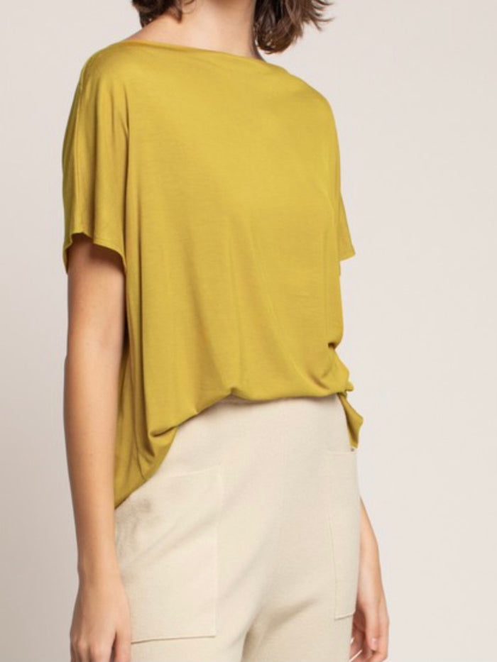 Short Sleeve Boat Neck Tee