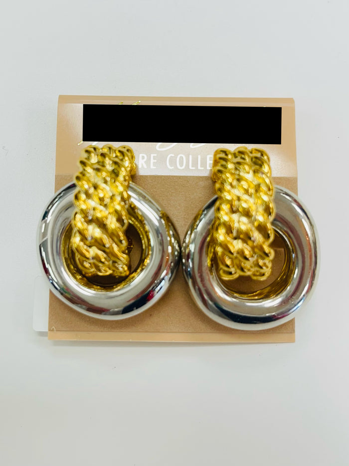 Exquisite KJL Silver Bottom Doornocker Earring