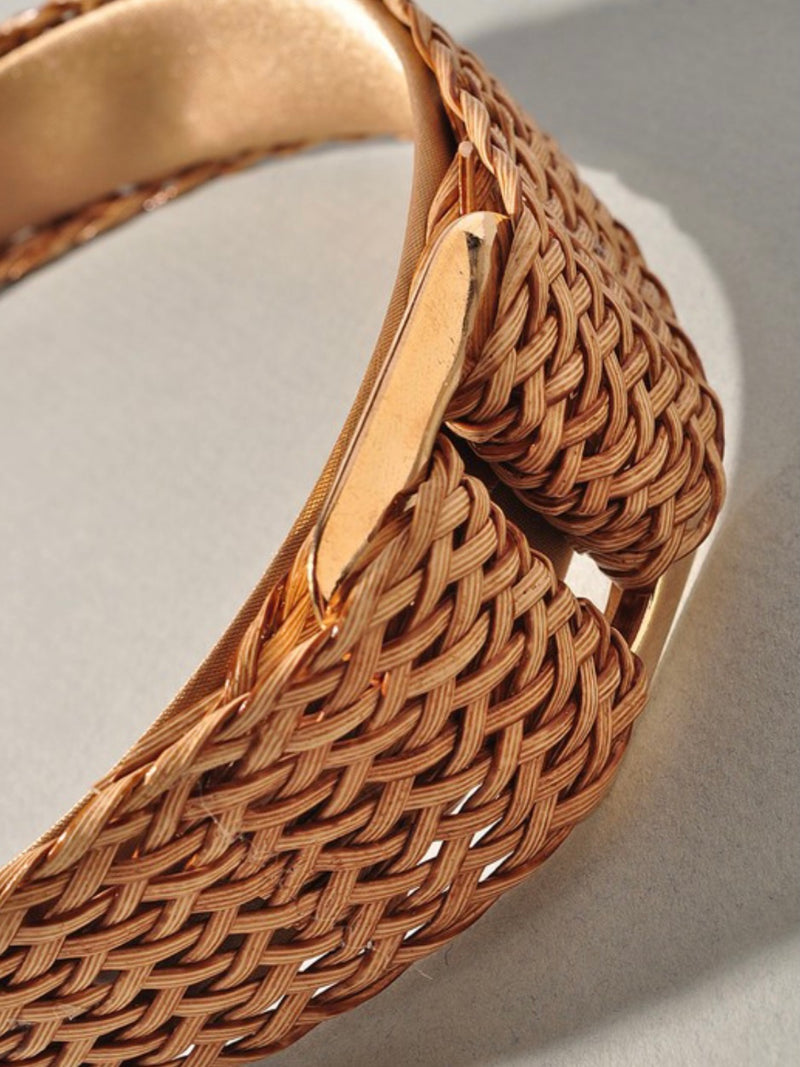 Brown Buckle Raffia Headband
