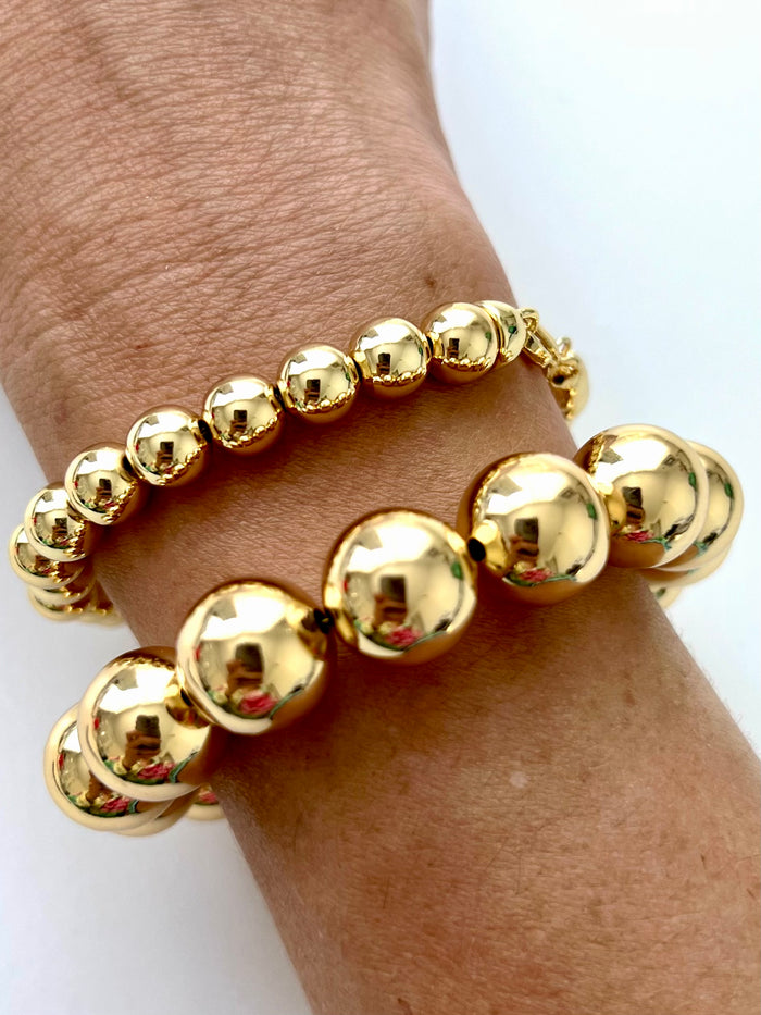 Gold Plated Bead Bracelet Set