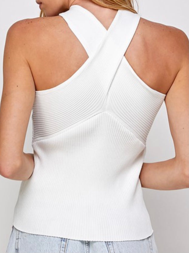 Crossed Front Knit Top