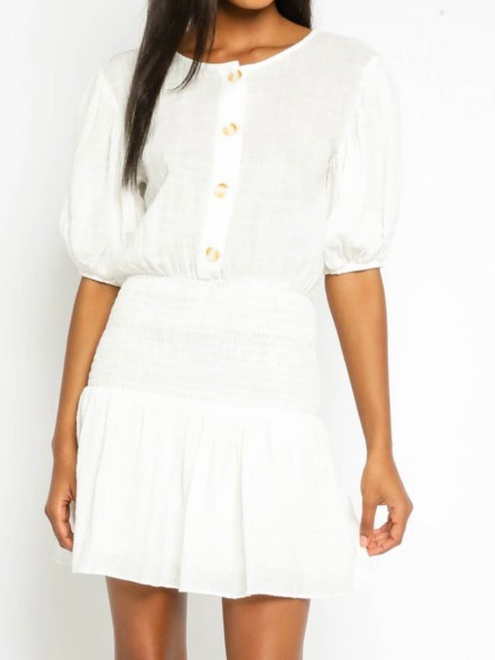 Gauze Button Up Short Dress