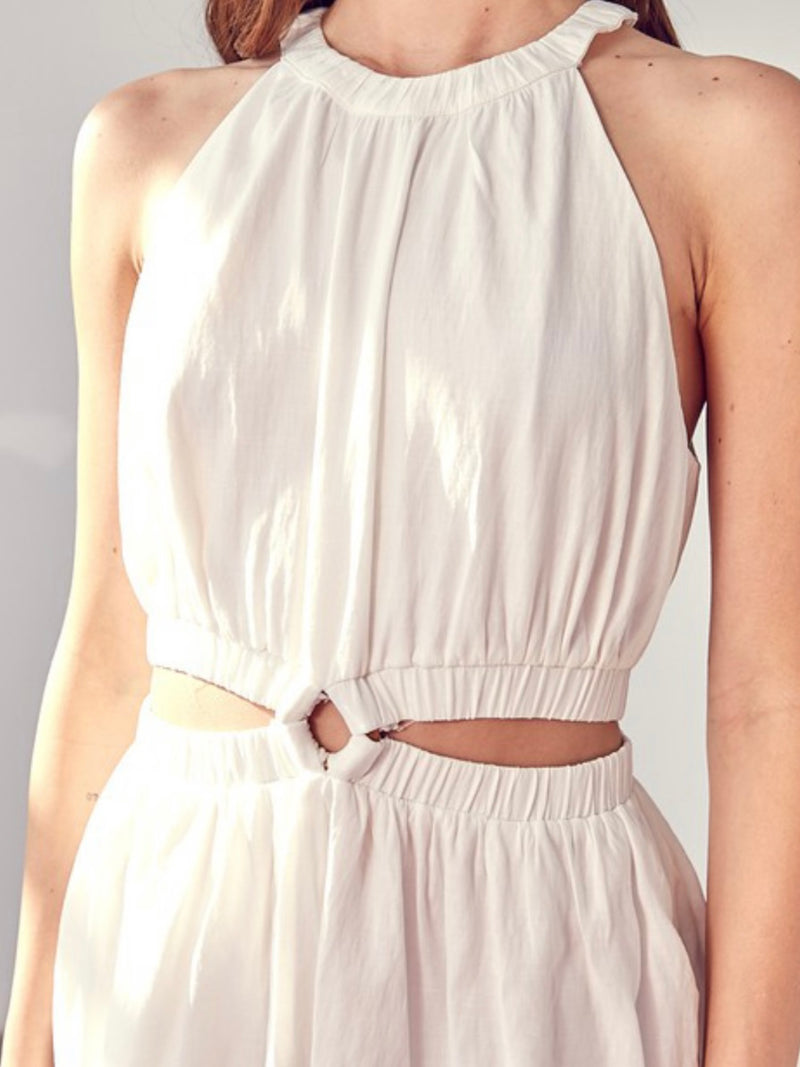 Ring Detail Cutout Romper