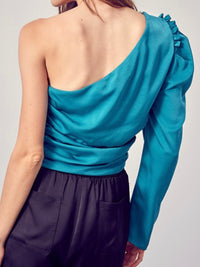 One Shoulder Ruched Blouse