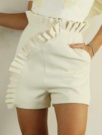 Delicate Cream Ruffled Short