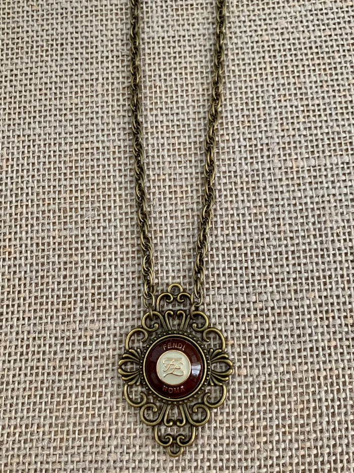 Sophie Victorian Fendi Button Necklace