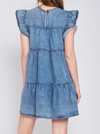 Angel Sleeve Denim Dress