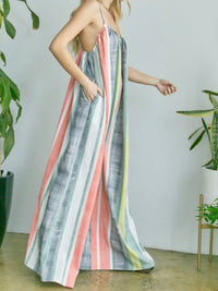 Multi Stripe Wide Leg Jumpsuit