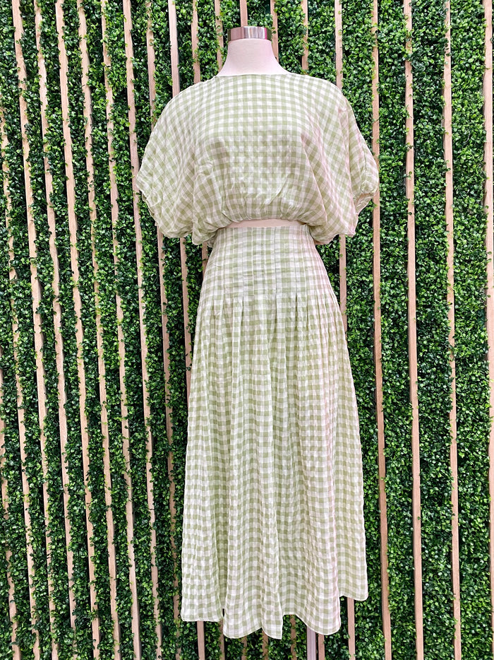 Gingham Skirt Crop Set