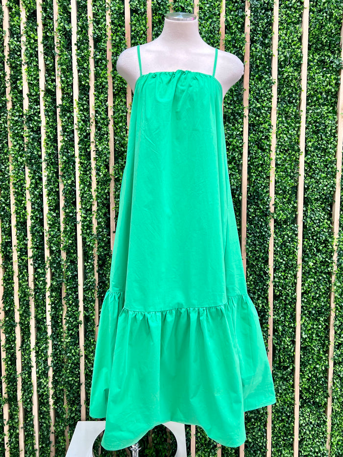 Kelly Green Tiered Halter Maxi