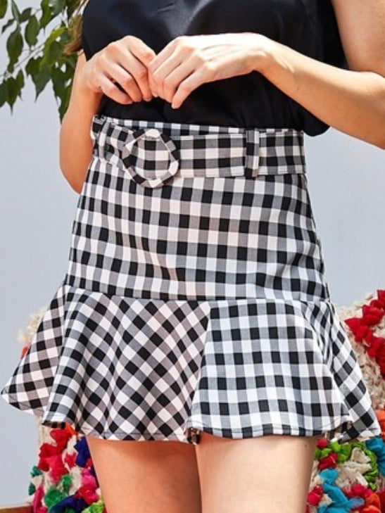 Gingham Skort