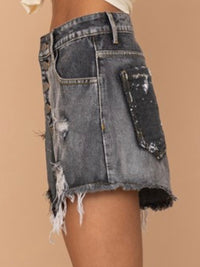 Distressed Sequin Mix Deim Short