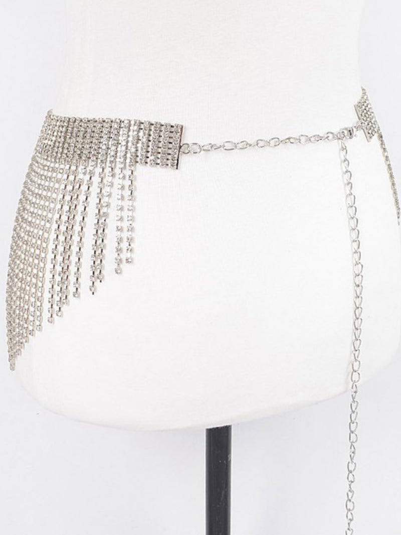 Rhinestone Multi Layered Drop Belt