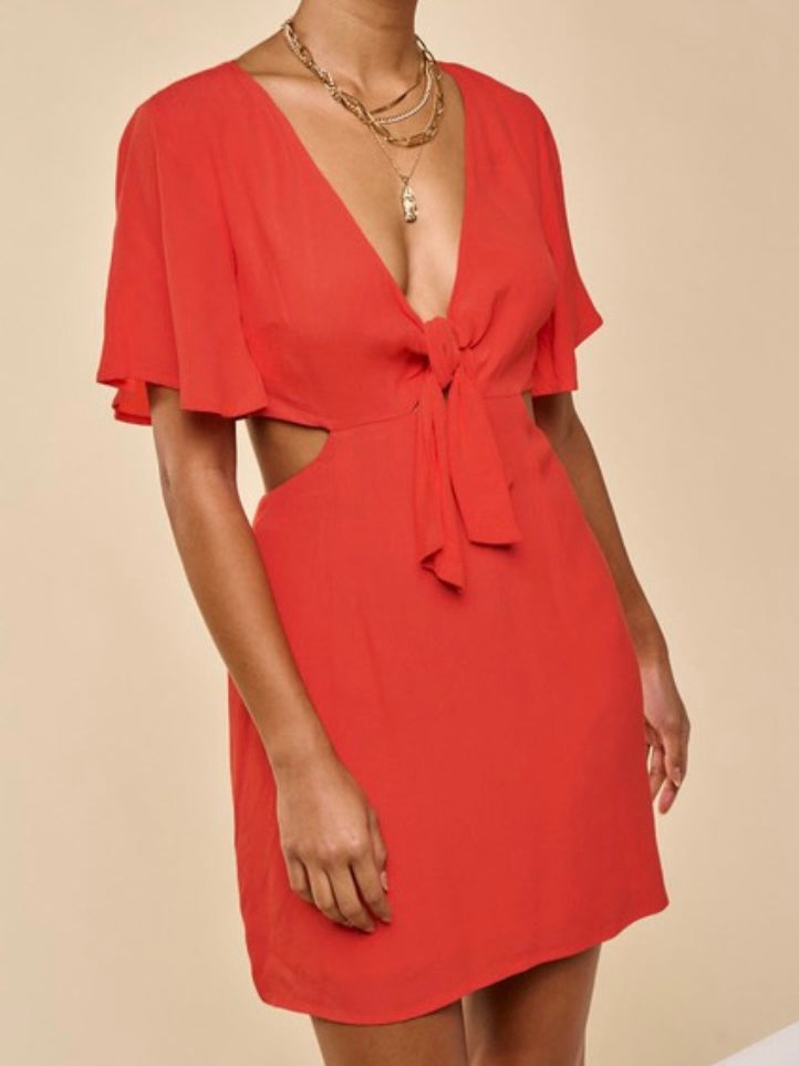 Side Cutout Short Dress