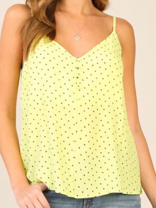 Lime Polka Dot Sleeveless Top
