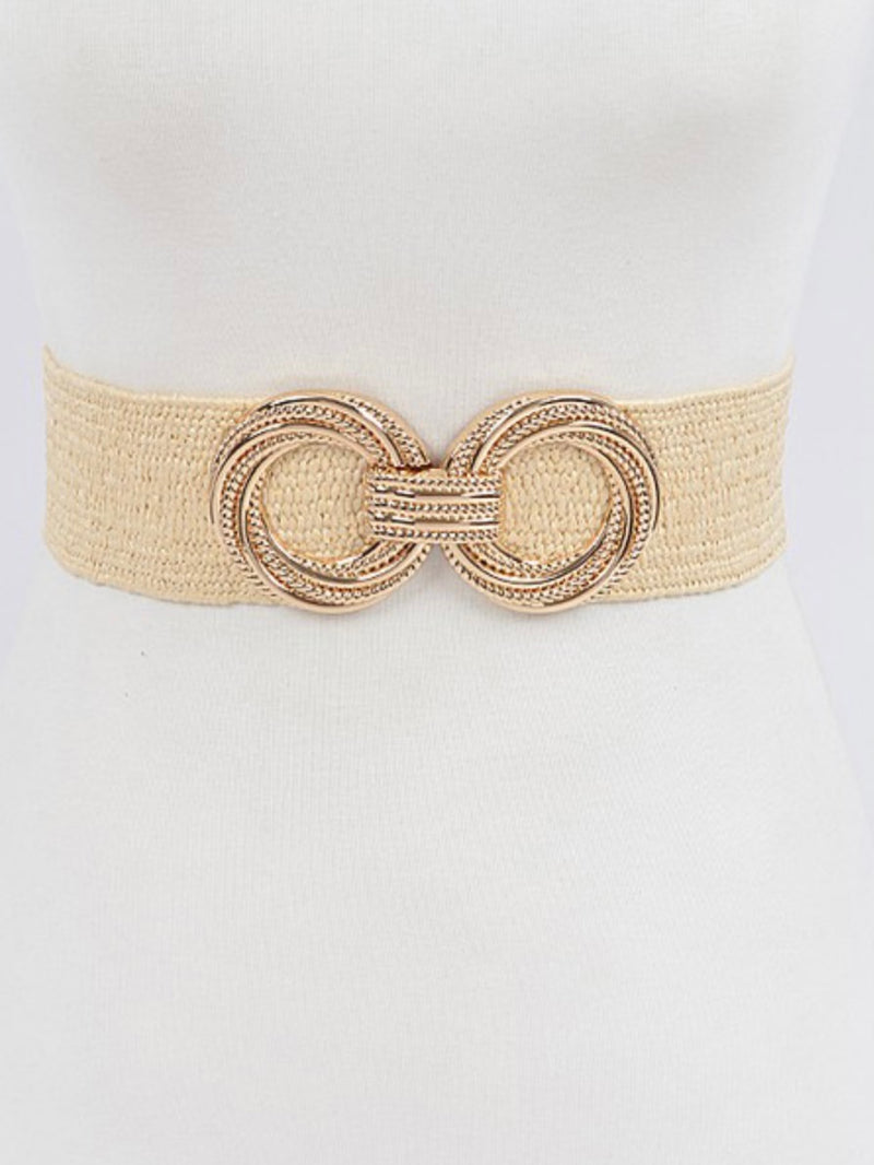 Textured Double Circle Straw Belt