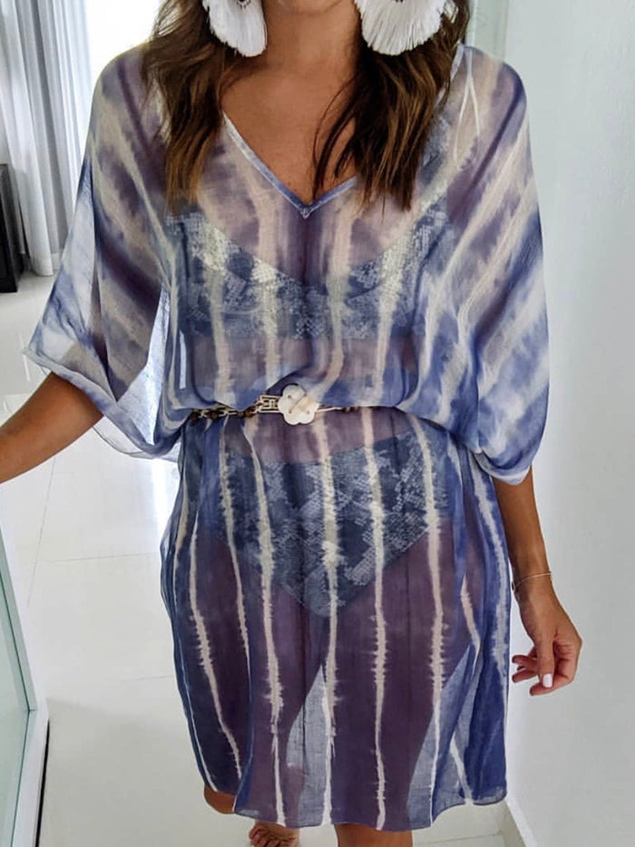 Navy Tie Dye Kaftan