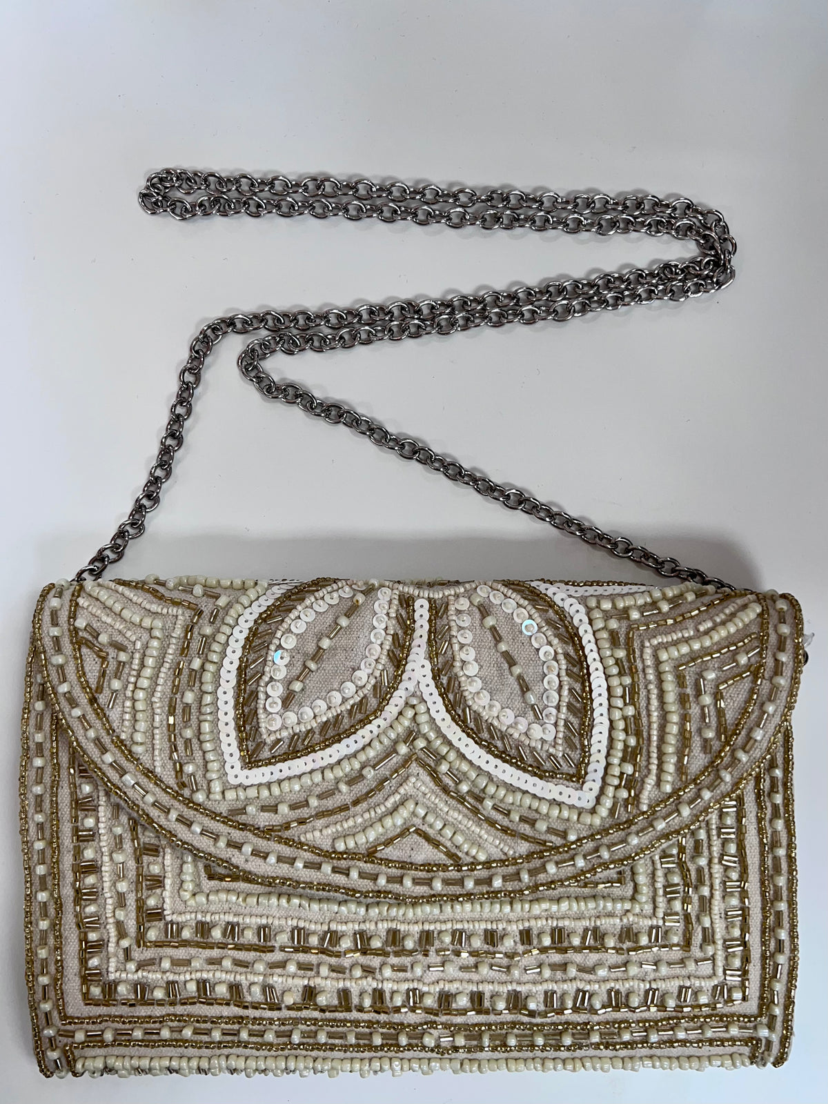 White Embellished clutch