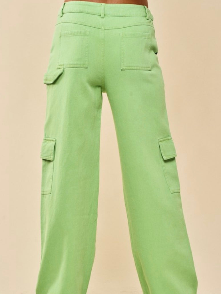 Mid Waist Cargo Pants