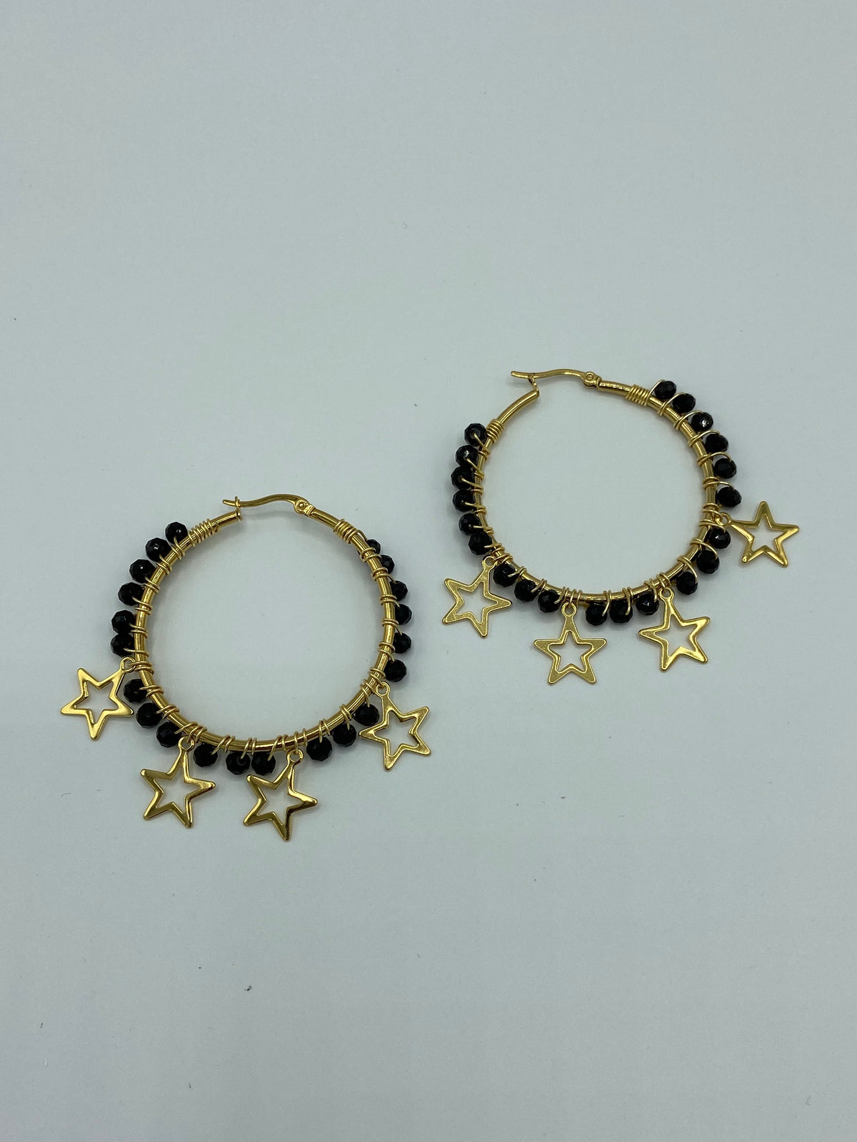 Azul Turquesa Black Star Hoops