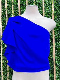 Ruffled One Shoulder Top