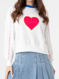 Heart Embroidered Sweeatshirt