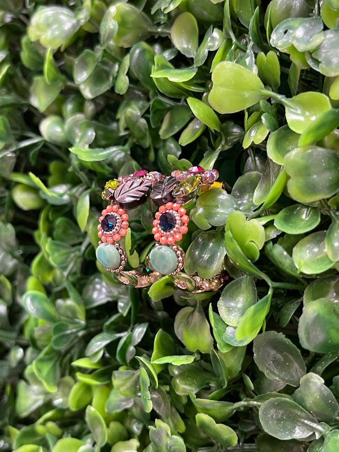Swarovski Floral Hoop Earrings