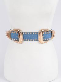 Double Buckle Denim Belt