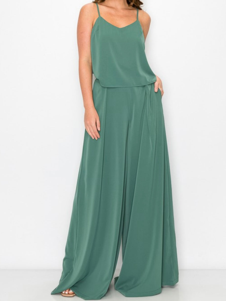 High Waist Pleated Wide Leg Palazzo