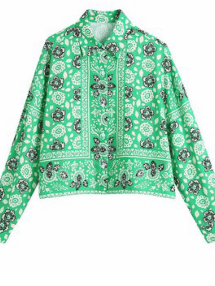 Green Bandana Blouse