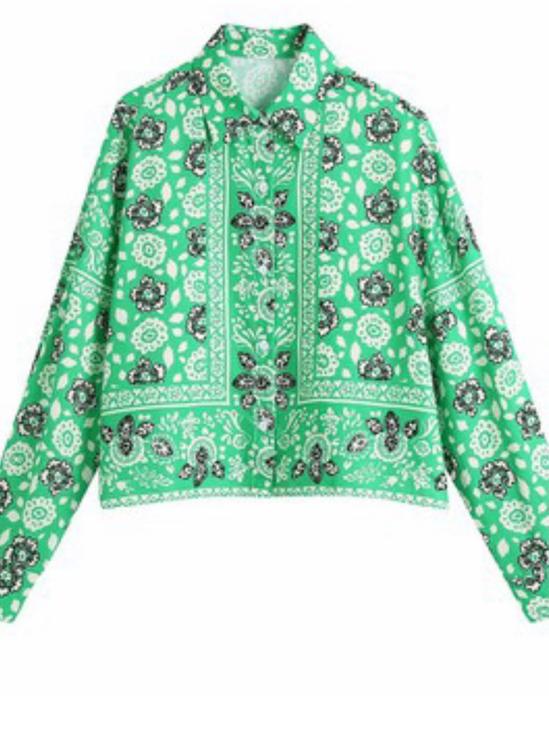 Green Bandana Blouse