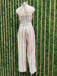 Exquisite Halter Multi Stripe Jumpsuit