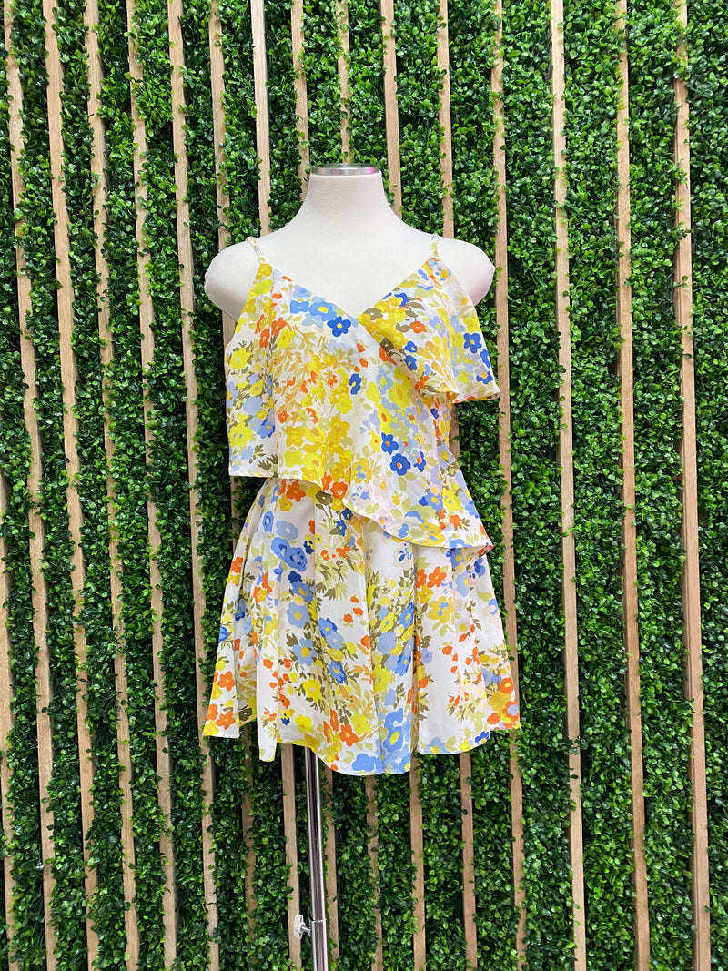 Yellow Floral Romper