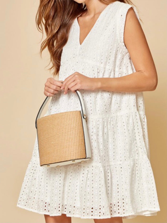 White Eyelet Tiered Swift Dress