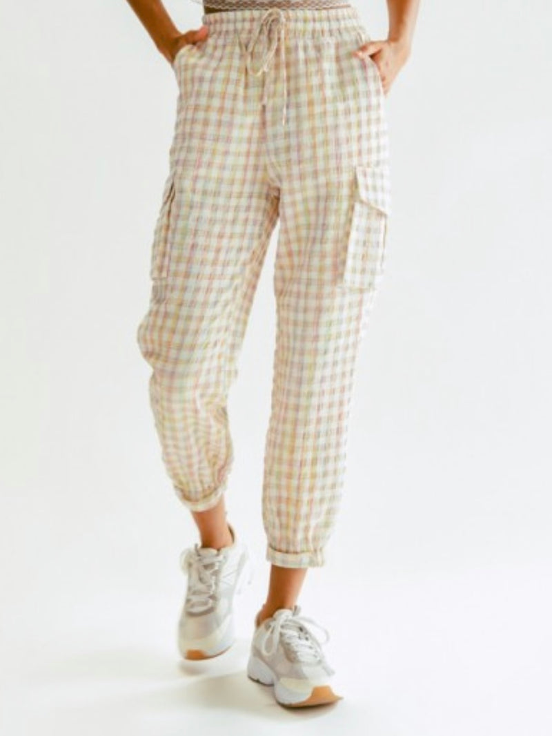 Multicolor Plaid Jacket/Jogger Set