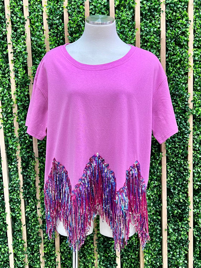 Sequin Fringe Tee