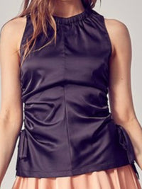 Elegant Side Ruching Sleeveless Top