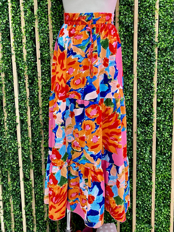 Fuchsia Floral Maxi Skirt