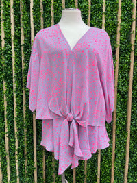 Lavender Hot Pink Kimono Top