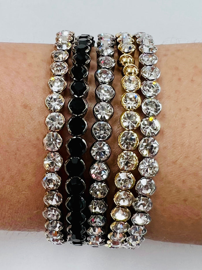 Crystal Open Bangle Set