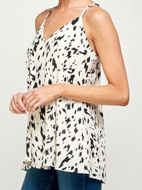 White Black Spots Cami Top