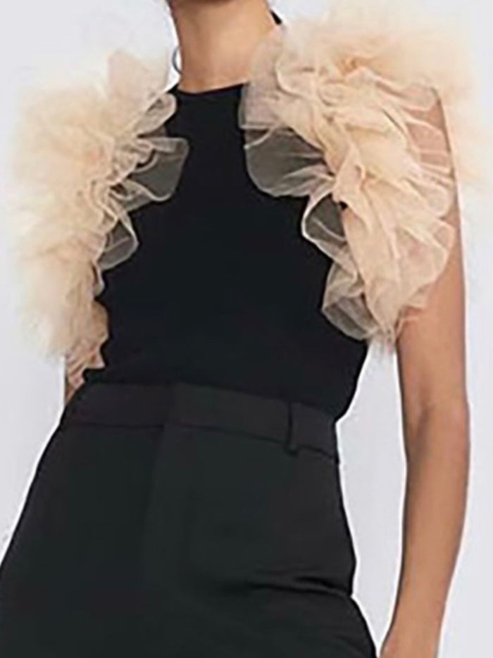 Mesh Ruffle Bodysuit