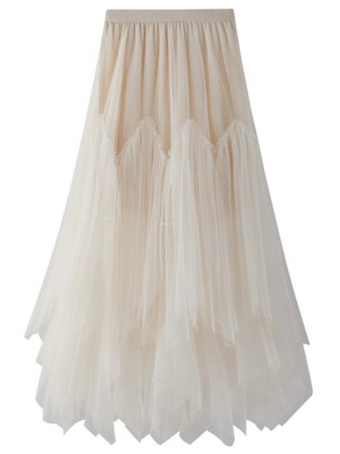 Ivory Tulle Maxi Skirt