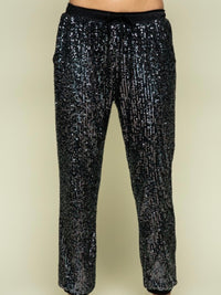 Charcoal Black Sequin Jogger