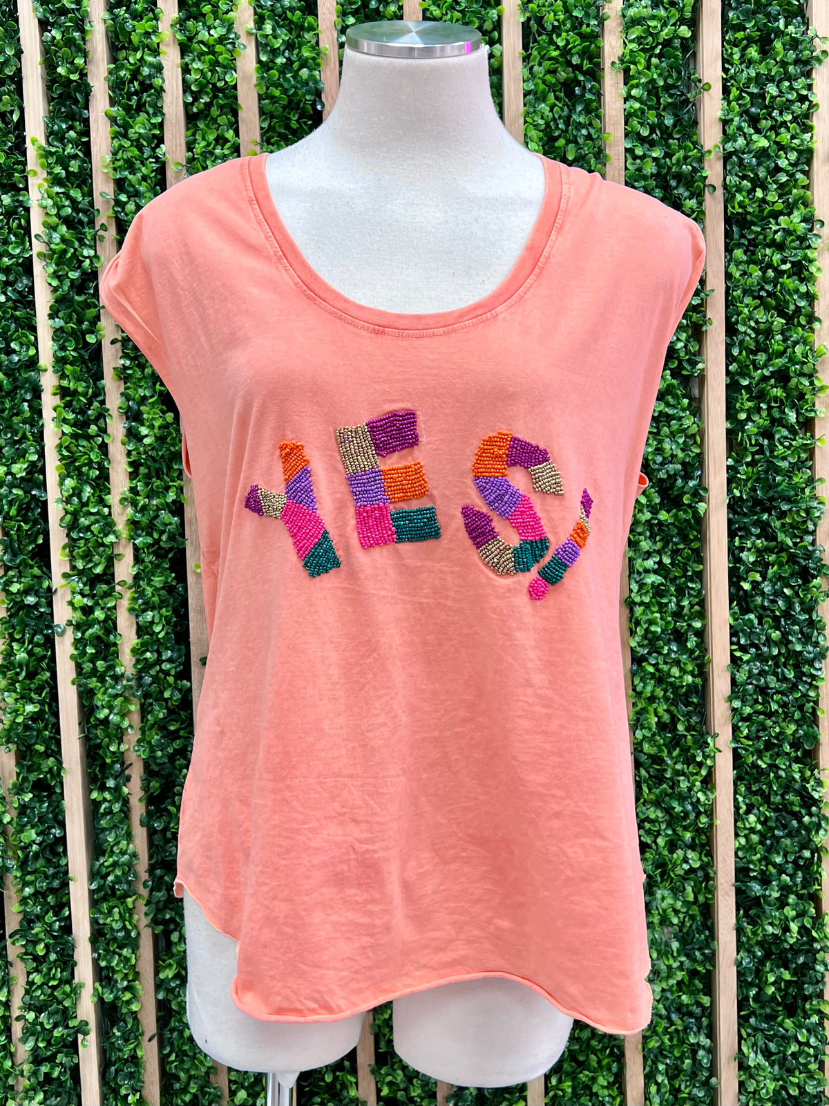 Yes Embroidered Tee