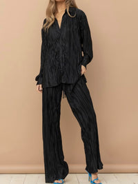 Black Pleated Pant Set