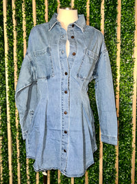 Medium Wash Fitted Denim Dress