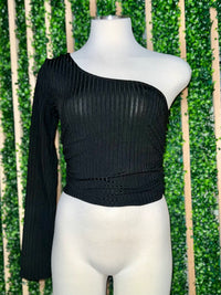 One Shoulder Ruched Basic Top