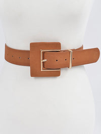 Faux Suede Squared Buckle Belt